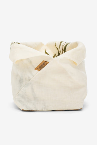 Italian Linen Bread Bag With Olivia Leaf Pattern | Uashmama